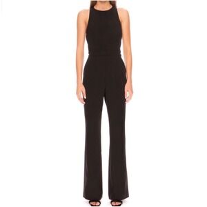 Finders Keepers In Line Jumpsuit Backless Wide Leg Medium Black Formal Evening